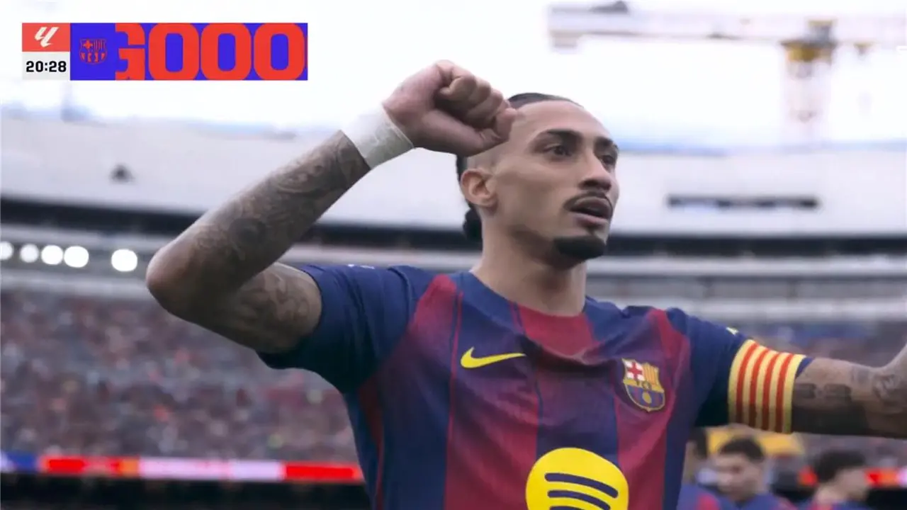 رافينها يكرر سيناريو التسجيل في شباك إشبيلية ليضيف الهدف الثاني لبرشلونة